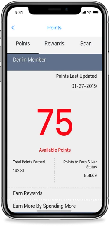 Points Rewards app screen